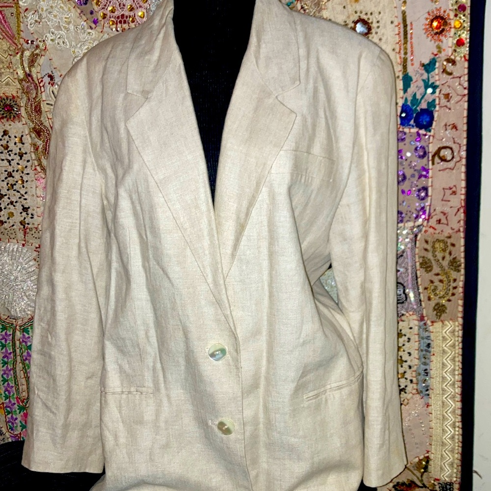 100% Linen Shell 100% Polyester Lining - image 1